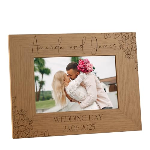 Personalised Wooden Engraved Photo Frames Wedding Any occasi