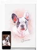 DOXIENPOD Custom Watercolor Pet Portrait from Your Photos - Dog & Cat Canvas Poster Wall Art - A Touching Pet Memorial Gift or an Irresistible Personalized Gift for Pet Lovers