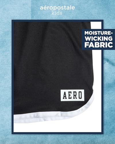 Image of AEROPOSTALE Boys Active Shorts Set - 3 Piece Short Sleeve Active Jersey Tees and Performance Jersey Dolphin Shorts (8-12)