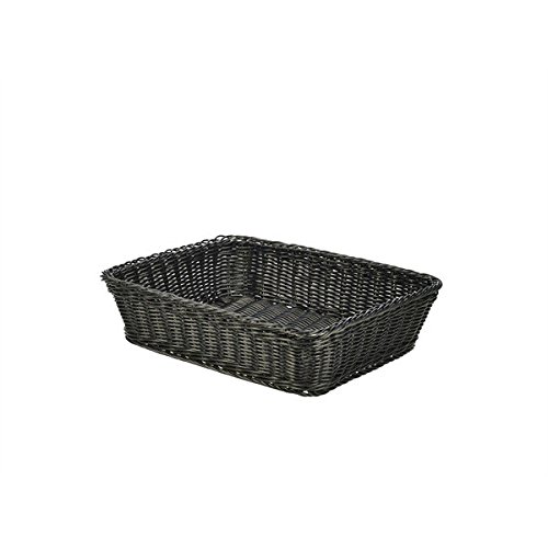 Panier d'affichage en polywicker noir Genware pour buffet et cuisine