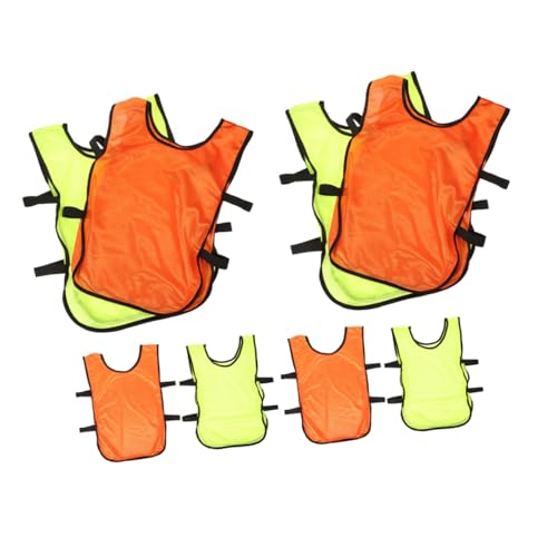 Toyvian 8Piezas Chalecos De Entrenamiento Para Fútbol y Baloncesto Pinnies Reutilizables Confortables y Transpirables Para Niñas Fluorescente