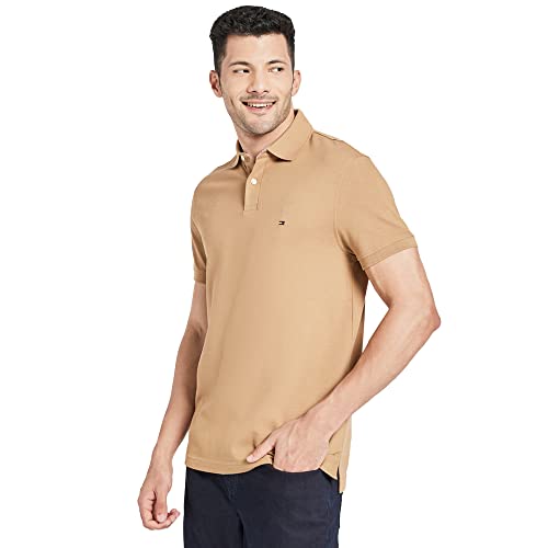 Image of Tommy Hilfiger Solid Regular fit Cotton Polo t-Shirt