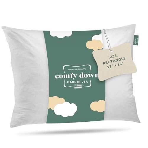 ComfyDown Decorative Throw Pillow Insert, Down and Feather Fill, 100% Cotton Cover, 233 Thread Count - Made in USA (12 X 16)