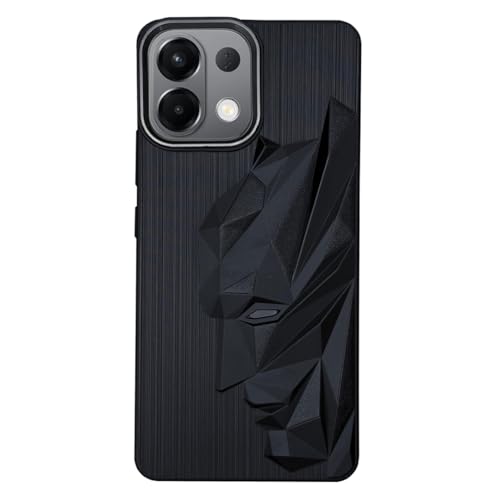 Image of NIUKIN Soft Back Case for Oppo K13 5G | 3D Engraved Design | Shockproof Scratch Proof Cover | Metallic Camera Ring | Black