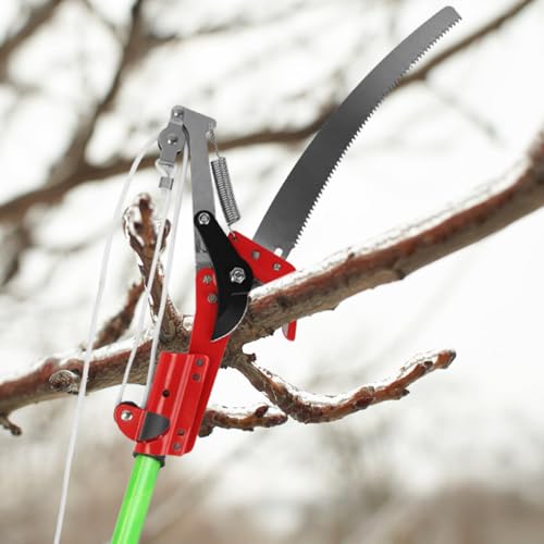 Serra manual, poda extensível de 2 a 70 m, serra de vara para aparar árvores com 2 lâminas de serra