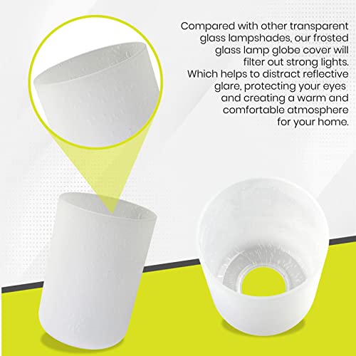 Image of Bubble glass lamp Shade, 3 Packs seeded glass shade replacement Frosted white cylinder for pendant light fixture table lamps chandelier 1 inch 5 /8 fitter