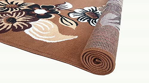 Image of Soft Modern Washable Beautiful Acrylic Rugs for Home Decor Living Room 5x7 Feet (150 x 200 Cm) Gold Color