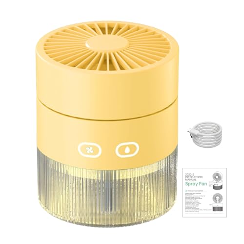 Ventilador atomizador portátil recargable, ventilador personal, ventilador atomizador portátil | Ventiladores personales con bajo ruido con diseño de refrigeración