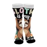 UTRSIFB Girl's Leisure Sports Socks, All Season Stockings, Soft Fashion Breathable Dress Decor Boots Socks Sloth Spirit