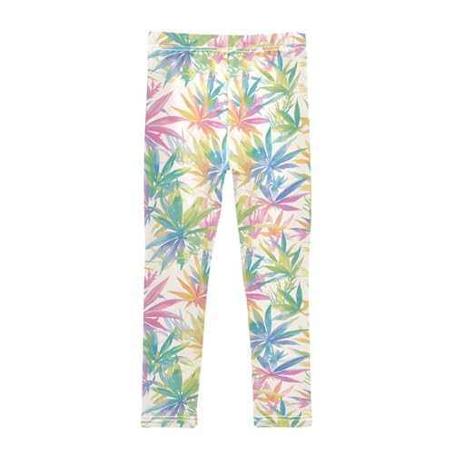 Classic Reggae Color Music Kids Baby Girls Active Leggings Stretch High Waisted Pants Running2