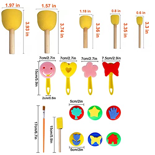 Kids Paint Sponges,Paint Sponges For Kids,Early Learning Kids Toddlers Paint Brushes Sponge Stamps Foam Art Craft Drawing Tools (30 Pack). #TOP2