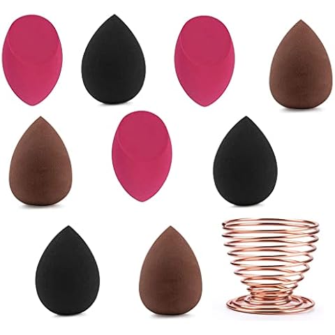 Juego de esponjas de maquillaje Wilsonzin de 9pcs + estante de secado Cover