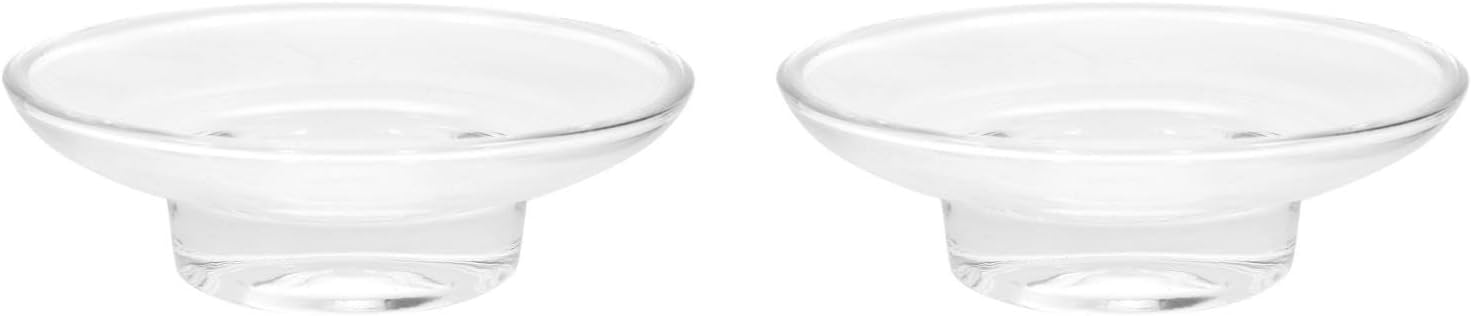 Cabilock Transparent Round Soap Box Bathroom Soap Container with Drainage and Anti-Slip Base Dish for Shower Home Outdoor Travel 4.33 X 4.33 X 2.75 in Pack of 2