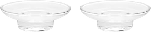 Paquete de 2 jaboneras redondas de vidrio transparente para baño, ducha, estuche de almacenamiento multiusos para viajes y uso doméstico