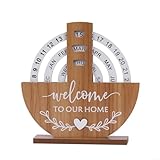 Calendario unico in legno con meccanismo rotante interattivo per casa o ufficio, promuove la sostenibilità e il coinvolgimento degli utenti (C)