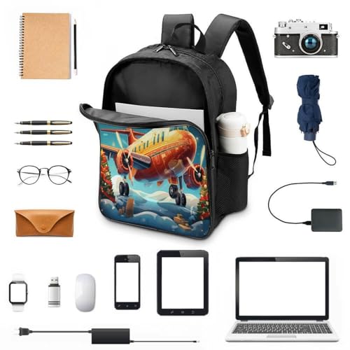 Mochila escolar de avión en 3D para niños listos para el colegio 4