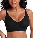 HACI Seamless Front Closure Posture Bra for Women,Wireless Smooth X-Back Support Bra(Black,M)