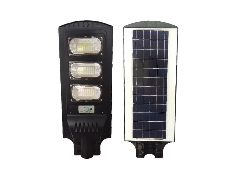 Lampada Faro LED SMD Solare 90W lampione in Metallo Luce Faretto Energia Green con Telecomando 1200 Lumen 6000K IP65 Sensore Movimento Crepuscolare Classe energetica A+ 2 modalità