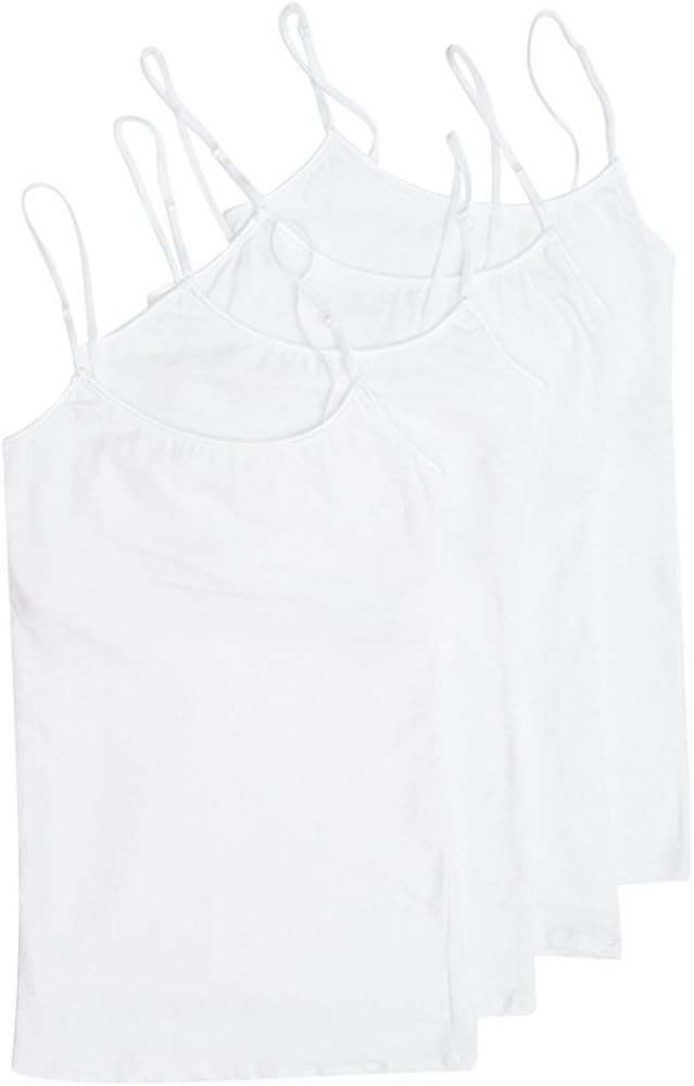 Active - Paquete de 4 camisetas sin mangas, básicas, para mujer