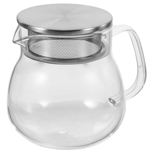 Frcolor 耐熱高硼珪酸ガラス製ティーポット 茶こし付き ハンドル付き手持ちプ 電子レンジ 食洗機対応 花茶 果実茶 茶に 自宅 オフィス用