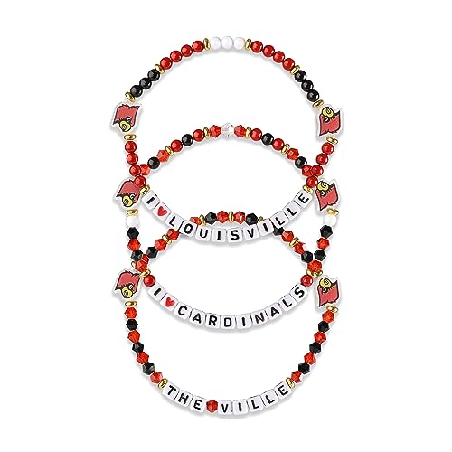 FOCO Louisville Cardinals NCAA 3 Pack Team Friendship Bracelet