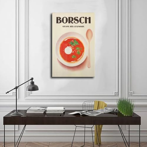 Poster rétro sur toile cuisine Borsch Café déco salon 40x60 cm