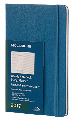 Moleskine 2017 Weekly Notebook, 12M, Large, Steel Blue, Hard Cover (5 x 8.25)