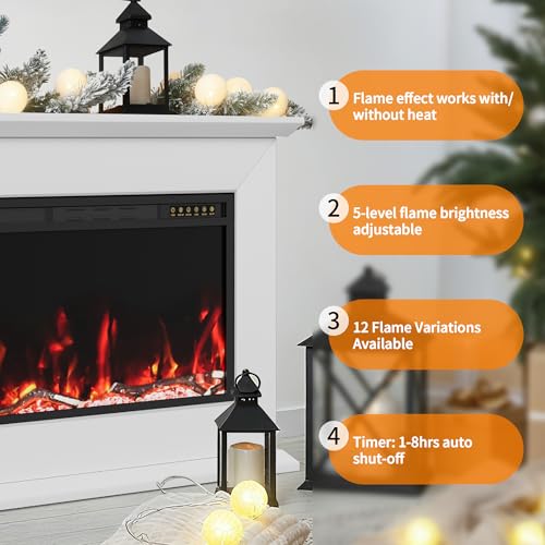 Electric Fireplace Flames Close-up