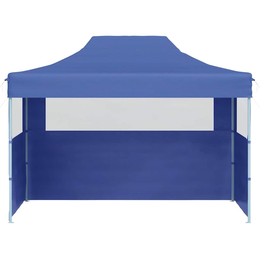 Gartenpavillon, faltbar, für den Außenbereich, mit 3 Wänden, 3 x 4 m, Stahl, Blau