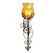 Black Metal and Glass Hurricane Sconce