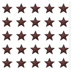 Sowaka 30 pcs barn star with hole vintage rustic primitives small tin stars for christmas halloween home farmhouse wall diy crafting decoration 3 cm  urban country home decor