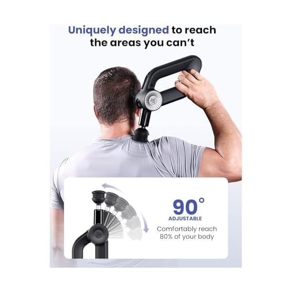 BOB AND BRAD D6 Pro Massage Gun Deep Tissue Percussion with 16mm Amplitude 85lbs Stall Force, FSA Eligible & HSA Approved Professional Muscle Massager for Athletes, Quiet Electric Back Massager - Image 4