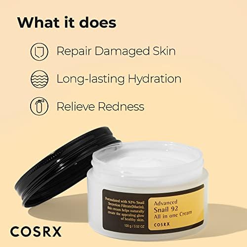 COSRX Advanced Snail 92 All in One Cream, 100g, przeciw plamom i przeciwzmarszczkom, krem nawilżający na dzień i noc