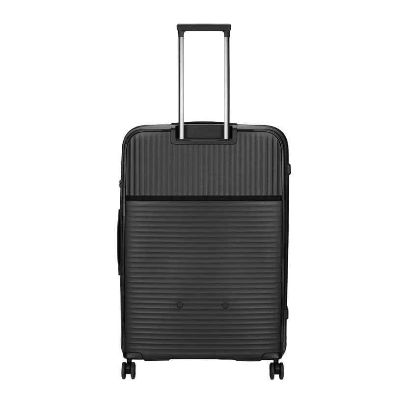 Image of VIP Lightweight Polypropelyne 8 Wheels Multistage Trolley,TSA Lock,Waterproof Reverse Zipper,Elegent Pinstripe Design Luggage Bag with 5 Years International Warranty (Black, Large)