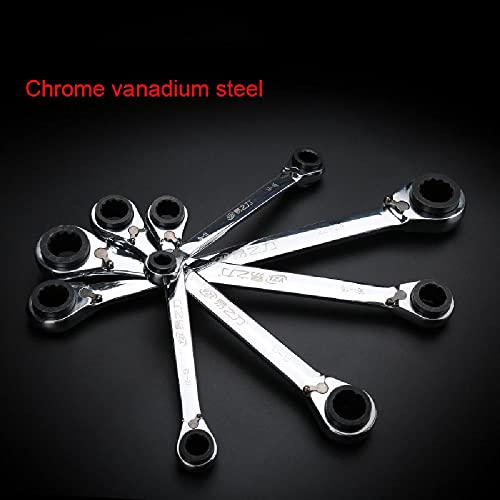 Seiwei Twin Ended Reversible Ring Ratchet Spanner Double Box End Wrench Twist 4 In 1 Chrome Alloy Steel 4-5Mm 6-8Mm #TOP4