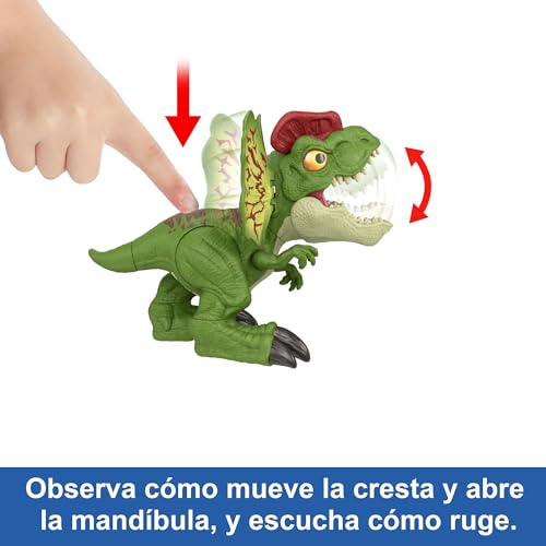 Dinosaurio de juguete con sonidos Mattel Jurassic World Uncaged Dilophosaurus para niños +4 años 4