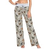 Vbadag Women's Pajama Pants Horse Running Comfy Casual Stretch Palazzo Lounge Pants, Novelty Print D