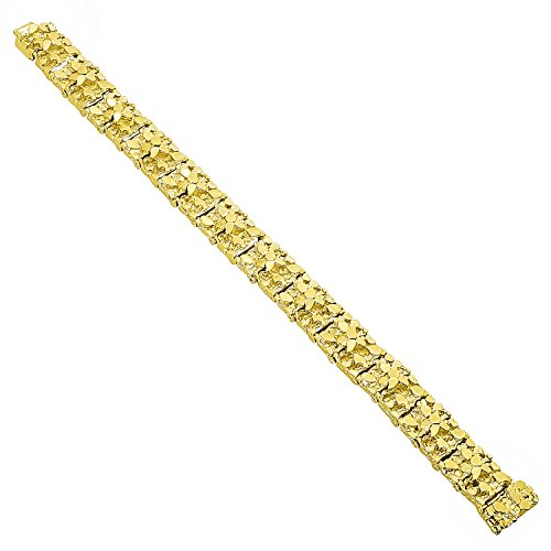 Thick 15Mm 14K Gold Plated Chunky Nugget Textured Link Bracelet, 8" #TOP2