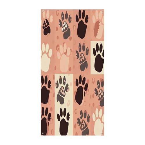 Bannière de porte patte de chat en grande toile de fond lavable et résistante