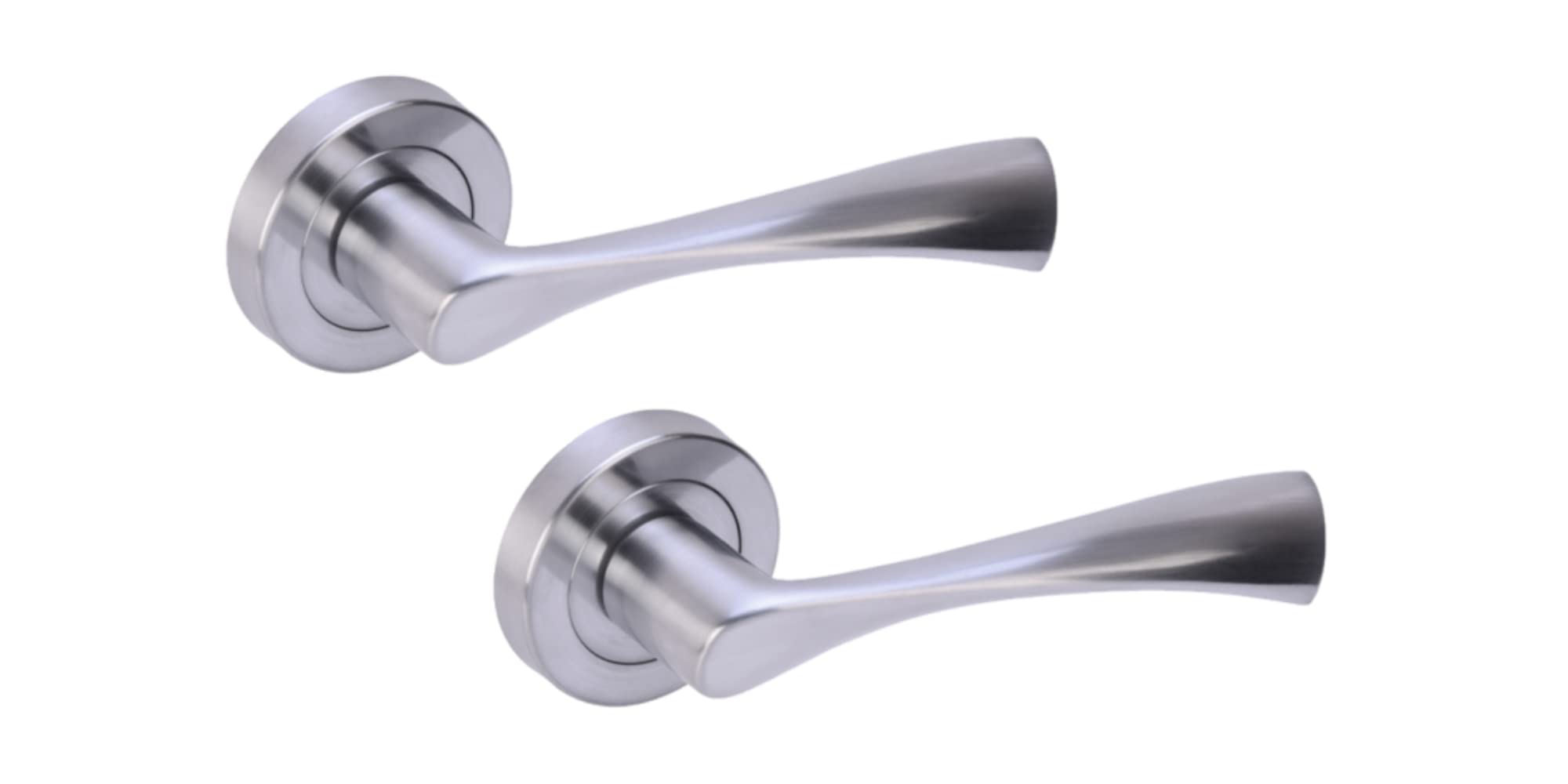 Hunta HANDLEZONE® Zena Lever On Round Rose Door Handles, Internal Passage Latch Handles, 1 Set - Satin Chrome — image 1