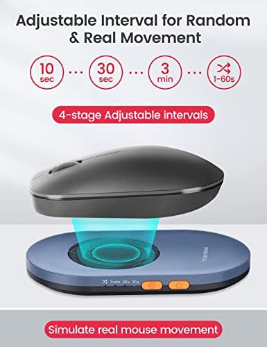 Vaydeer Ultra Slim Mouse Mover, Air 3 Mouse Jiggler with Adjustable Running Timer, Undetectable & Noiseless, Simulates Realistic Movement, Driver-Free Shaker for Keeping The PC Active (Dark Green) - 2