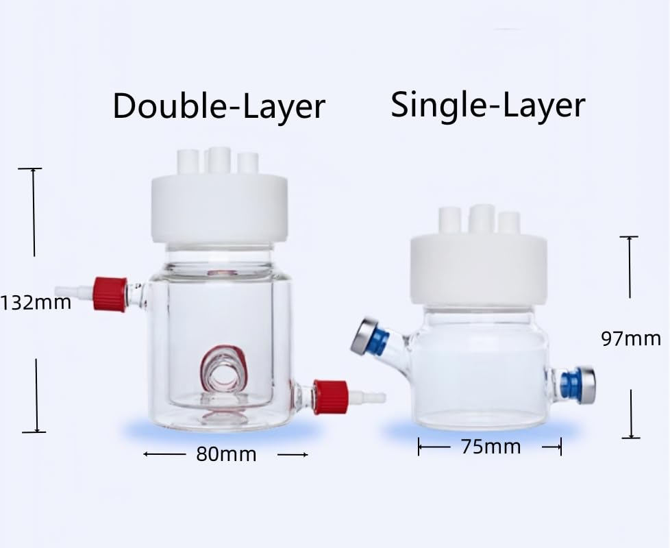 Thermostatische Wasserbad-Elektrolysezelle mit hohem Borosilikatglasgehalt, PTFE-Abdeckung und Schnellverbindungsschnittstellen(Single-Layer)