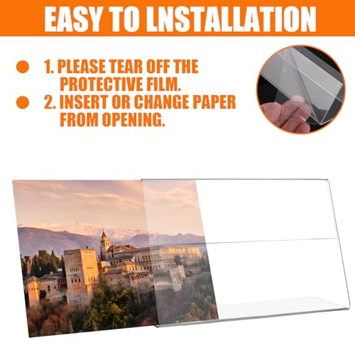 LOPYXBR 12 Stück Tischaufsteller A6, Aufsteller A6 Tischaufsteller Schräg, Werbeaufsteller A6 L-Ständer für Cafés, Restaurants, Ausstellungen, Büros, Werbeaktionen,Dokumente,Hochzeit