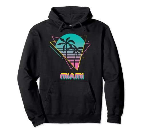 Miami Vaporwave 80s 90s Retro Design - Palmeras Retrowave Sudadera con Capucha