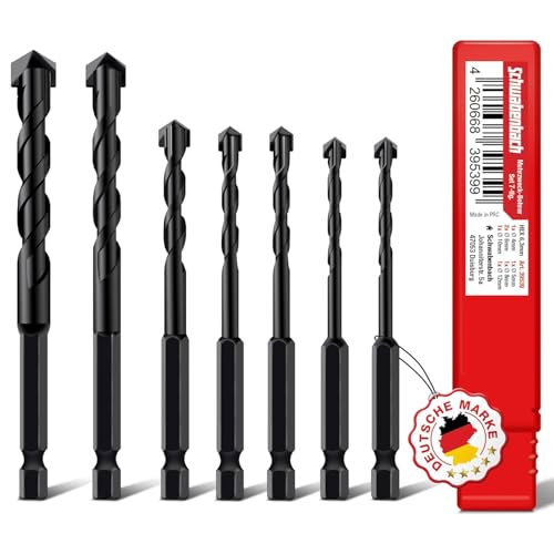 SCHWABENBACH® Mehrzweckbohrer Set 7tlg - Bit Aufnahme 6,3mm, 6-Kant Aufnahme, Bohrer für Beton, Holz, Metall und Kunststoff, Robust und Langlebig, Für alle Bohrmaschinen geeignet