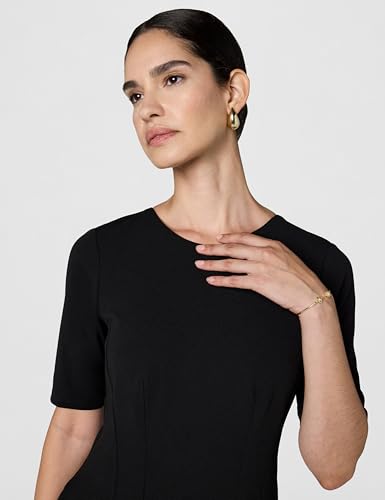 Maggy London Women's Short Sleeve Double Pleat Midi Dress4