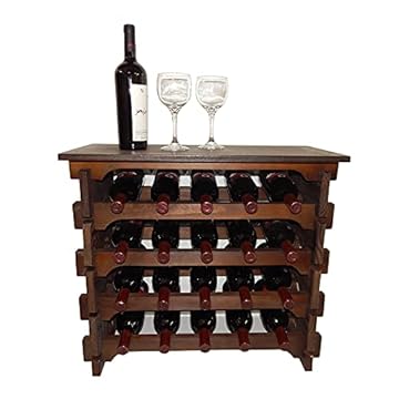 Adega Vinho Madeira 20 Garrafas Tipo Mesinha Cor Imbuia C05 Cevey Adegas e Artesanatos