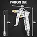 Uineeoor Adjustable Brass Air Nozzle Blow Gun, Heavy-Duty Industrial Air Gun Blower with Steel Extension, Professional Dust Cleaning Tool for Air Compressor Attachments