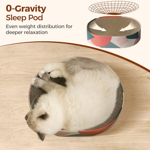 ComSaf Cat Scratcher Bed 17 x 13 in, Oval Cardboard Scratch Pad for Cats | Cat Scratching Board, Corrugated Cardboard, Shallow Bowl Shape, Furniture Protection, Indoor Cat Lounger, Claw Care - Image 4