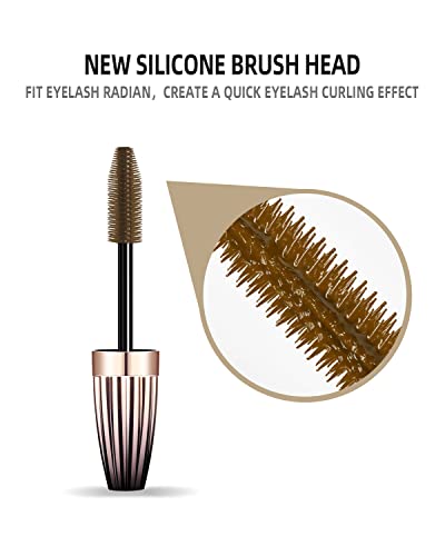 Naseny Brown Mascara Waterproof,Volume And Length,Silk Fiber Thickening And Lengthening Mascara,Coffee Liquid Mascara Lash Extensions,Smudge-Proof Long Lasting Thrive Lash Cosmetics,Hypoallergenic For Sensitive Eyes #TOP2